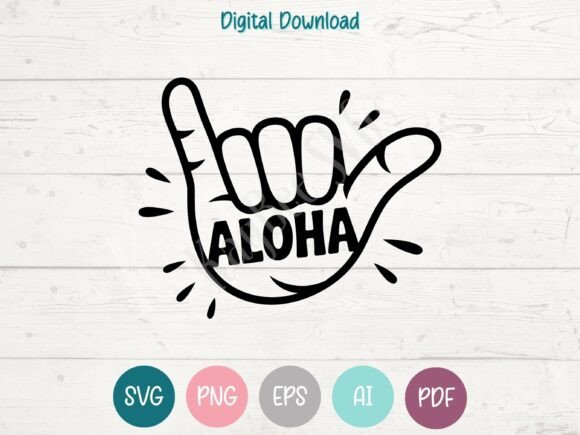 Aloha Shaka Hand Hawaiian SVG PNG EPS AI Design