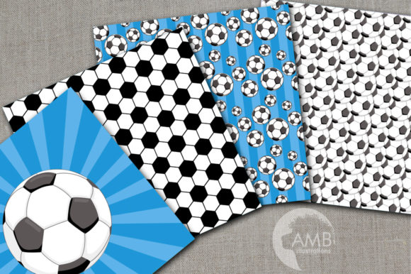 Boy Soccer Field Digital Papers