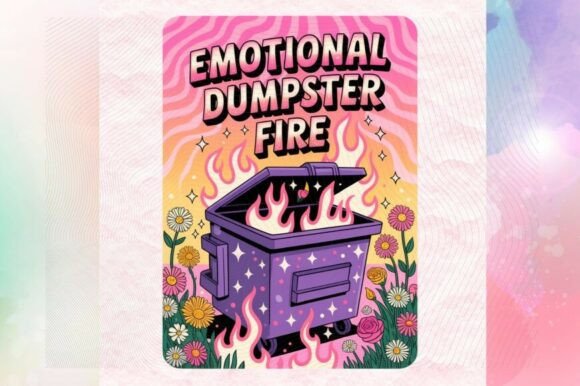 Emotional Dumpster Fire PNG: Modern Design Asset