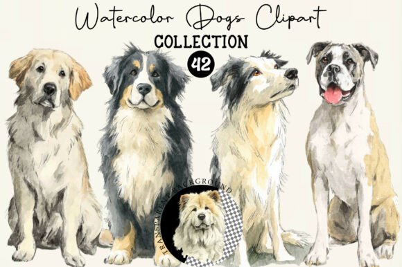 Evaluating Watercolor Dogs Clipart for Creative Projects and Print Design