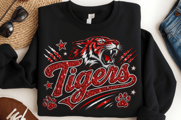 Glitter Tigers Team Spirit PNG: Evaluating Design Fit for School Apparel and Fan Gear