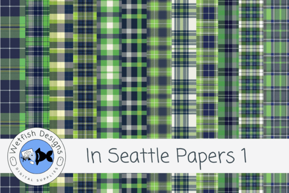 In Seattle Papers 1: Bold Plaid Digital Designs