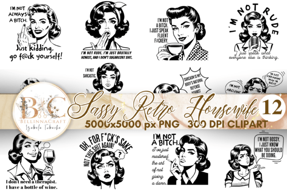 Sassy Retro Women SVG Bundle Clipart Guide