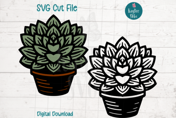 Succulent Plant Potted SVG Cut Files for Creative Projects