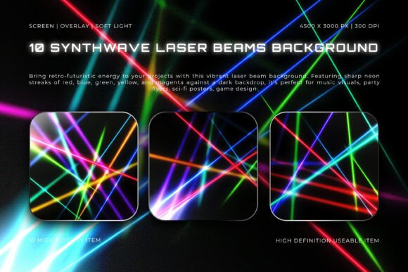 Synthwave Laser Beams Background: Retro Visual Assets