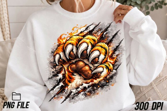 Tiger Paw Mascot PNG Sublimation: Elevating School Spirit and Creative Projects